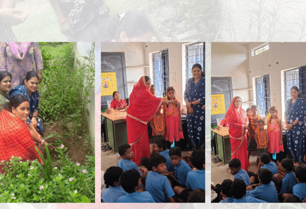 चंदा देवी रत्नाकर द्वारा योग दिवस पर शाला प्रवेश उत्सव और पौधरोपण कार्यक्रम